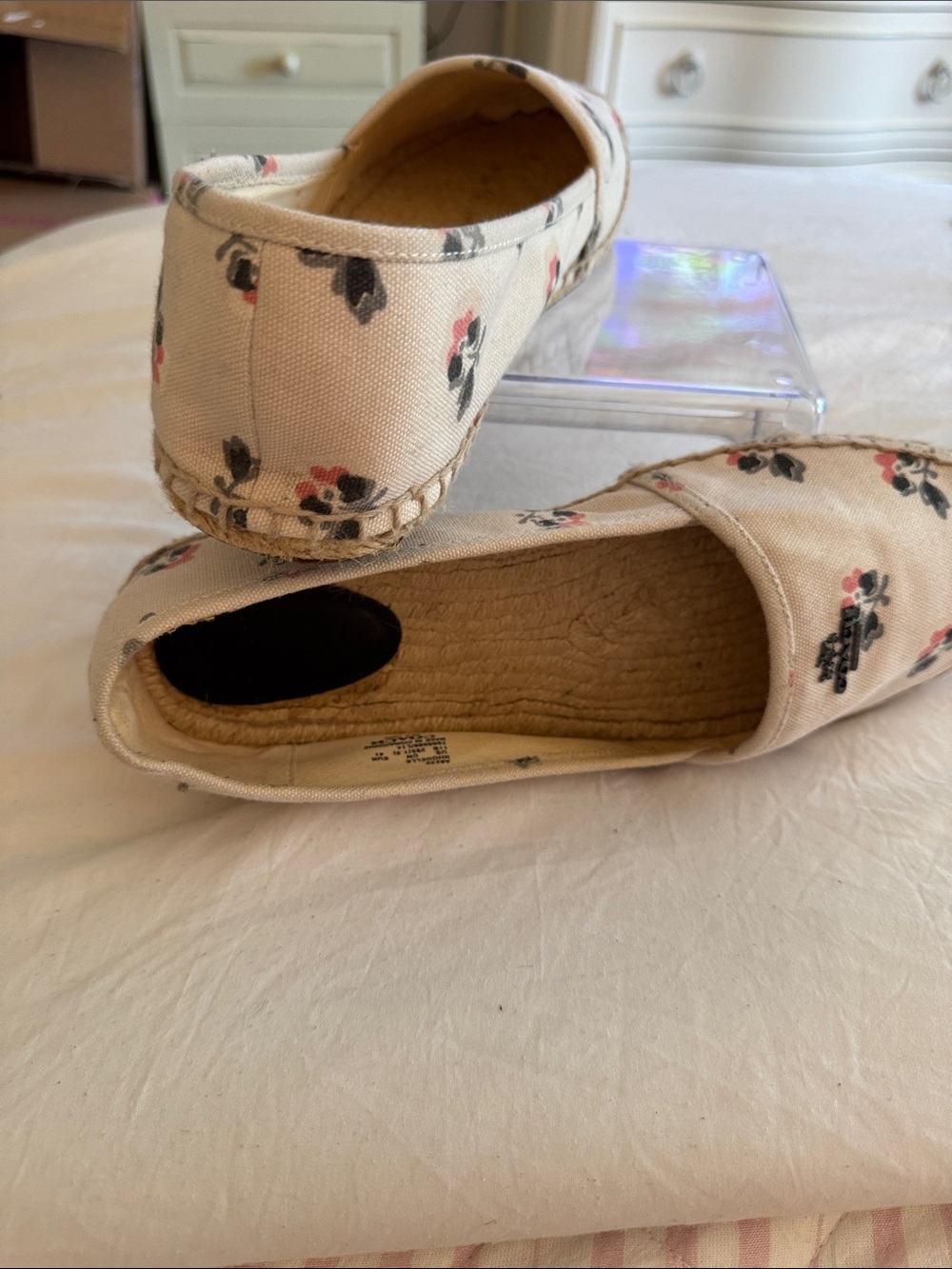 Coach Floral Canvas Espadrilles in Beige, Pink, Black - Picture 12 of 16